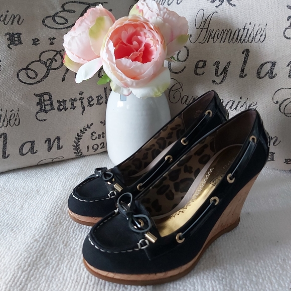 Sperry Topsider wedge heels pumps black - Picture 3 of 14